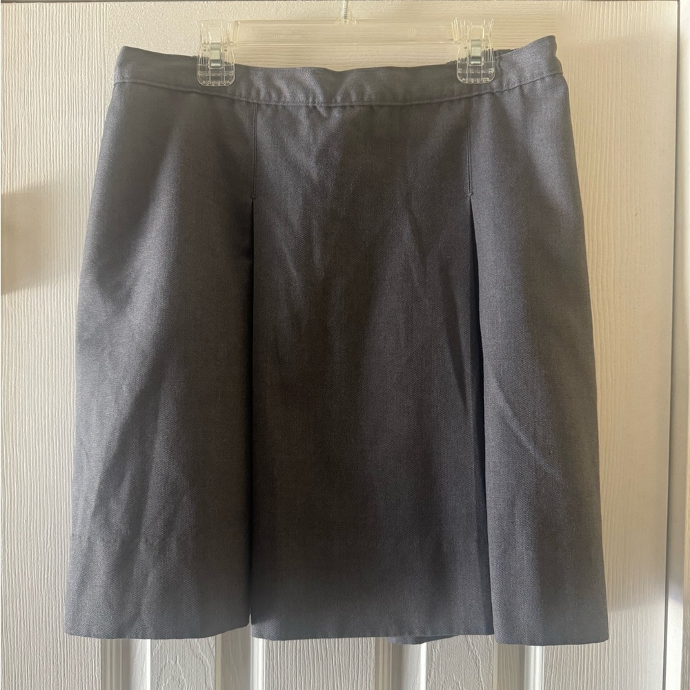 Dennis School Uniform Skirt with pockets Size 11 Juniors Rainier Gray Box Pleat